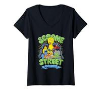 Mujer Sesame Street Since 1969 Rough Camiseta Cuello V
