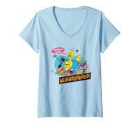 Mujer Sesame Street Street Beats Welcome To The Neighborhood Camiseta Cuello V