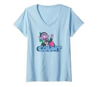 Mujer Sesame Street The Count Simple Graffiti Tag Camiseta Cuello V