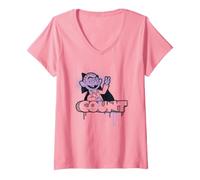 Mujer Sesame Street The Count Spray Paint Graffiti Tag Camiseta Cuello V