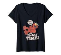 Mujer Sesame Street Tickle Me Elmo Tickle Tim Camiseta Cuello V