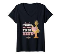 Mujer Sesame Street Vintage Big Bird, Costs Nothing To Be Kind Camiseta Cuello V