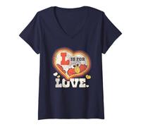 Mujer Sesame Street Vintage Heart Elmo, L Is For Love Camiseta Cuello V