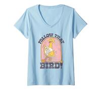 Mujer Sesame Street Vintage Heart, Follow That Big Bird Camiseta Cuello V