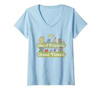 Mujer Sesame Street Vintage Heart Good Friends, Great Times Camiseta Cuello V
