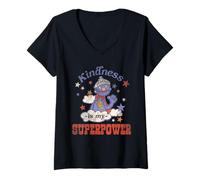 Mujer Sesame Street Vintage Heart Grover Kindness Is My Superpower Camiseta Cuello V