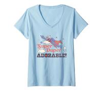 Mujer Sesame Street Vintage Heart Grover, Super Duper Adorable Camiseta Cuello V