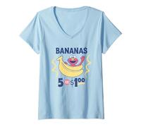 Mujer Sesame Street Vintage Sign Elmo's Bananas Camiseta Cuello V