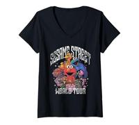Mujer Sesame Street World Tour Group Shot Camiseta Cuello V