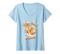 Mujer SETAS COCINAR CON SETAS CAMPING VIAJE POR CARRETERA VACACIONES Camiseta Cuello V