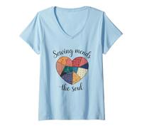 Mujer Sewing Mends The Soul - Costurera para mujer y niña Camiseta Cuello V