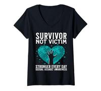 Mujer Sexual Assault Awareness Gifts Women Sexual Assault Survivor Camiseta Cuello V