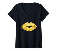 Mujer Sexy Women Graphic Lips, Women Illustration Graphic Lips Camiseta Cuello V