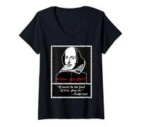 Mujer Shakespeare Camiseta If Music be the Food of Love 12th Night Camiseta Cuello V