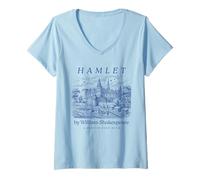Mujer Shakespeare Hamlet Cute Book Lover Bookworm Drama Teacher Camiseta Cuello V