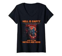 Mujer Shakespeare Hell Is Empty Cita Dark Tempest Literatura Camiseta Cuello V