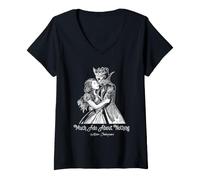 Mujer Shakespeare Mucho Ruido y Ruido sobre Nada Comedia literaria Camiseta Cuello V