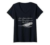 Mujer Shakespeare Mujeres Personajes Juliet Lady Macbeth Cita Camiseta Cuello V