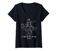 Mujer Shakespeare To Thine Own Self Be True Hamlet Cita Camiseta Cuello V