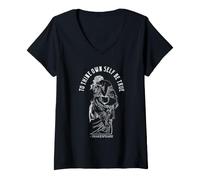 Mujer Shakespeare To Thine Own Self Be True Hamlet Cita Camiseta Cuello V
