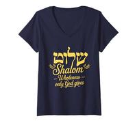 Mujer Shalom Totalidad Sólo Nuestro Dios da Camiseta Cuello V