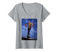 Mujer Shaquille O'Neal LA Lakers NBA Baloncesto por Michael Grecco Camiseta Cuello V