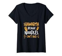 Mujer Shawarma Porque los Fideos no Pueden abrazar a los Amantes Divertidos de Shawarma Camiseta Cuello V