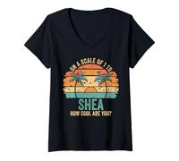 Mujer SHEA Cute Retro Girls Groovy SHEA Personalized Name Camiseta Cuello V