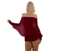 Mujer Sheer Ruched Party Dress Yellow Cardigan Mujer Sexy Sheer Off the Shoulder Mini Dress Batwing Sleeve Holgado Fit Y2k Party Date Night Dresses Uni Jersey Streetwear, O rojo2, M