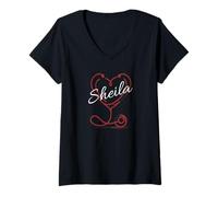 Mujer Sheila A Nurse Gift Cute Doctor Designer Personalized Nurse Camiseta Cuello V