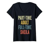 Mujer Sheila Personalized Retro Girls Part-Time Sheila Name Camiseta Cuello V