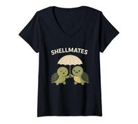 Mujer Shellmates Cute Turtle - Juego de Palabras Divertido de Las Tortugas Marinas Camiseta Cuello V