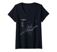 Mujer Shenyang China Train Line Railway - Souvenir Route Map Camiseta Cuello V