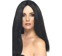 Mujer Sher Estilo Negro Largo Peluca Mujer Disfraz de Bruja Halloween Disfraz