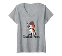 Mujer Sherlock Bones Camiseta Cuello V