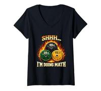 Mujer Shhh Estoy Haciendo matemáticas Entrenamiento Divertido con Camiseta Cuello V