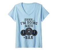 Mujer Shhh Estoy Haciendo una Barra de Pesas matemáticas para el Camiseta Cuello V