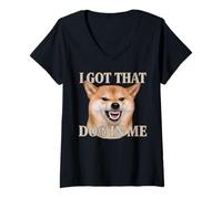Mujer Shiba Inu Tengo Ese Perro En Mi Lindo Enfadado Amante de los Perros Camiseta Cuello V