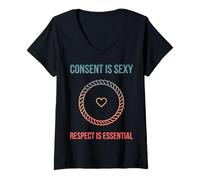 Mujer Shibari Cuerda Fetiche Arte Fetiche Kinky BDSM Bondage Camiseta Cuello V
