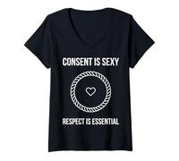 Mujer Shibari Cuerda Fetiche Arte Fetiche Kinky BDSM Bondage Camiseta Cuello V