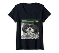 Mujer Shih Tzu Hay Movimiento en tu Puerta Principal Perro Tonto Camiseta Cuello V
