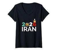 Mujer Shir o Khorshid Irán Lion & Sun Emblem 2026 Patrimonio iraní Camiseta Cuello V