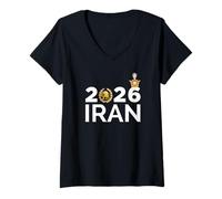 Mujer Shir o Khorshid Irán Lion & Sun Emblem 2026 Patrimonio iraní Camiseta Cuello V