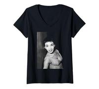Mujer Shirley Bassey Quema mi Vela en Ambos Extremos 1956 Camiseta Cuello V