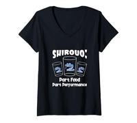 Mujer Shirou no Odorigui Japonesa Amante De La Comida Bailando Pescado Marisco Camiseta Cuello V