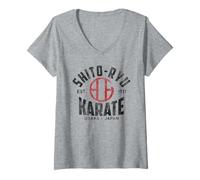 Mujer Shito-Ryu Karate Do Artes Marciales Japón Osaka Vintage Camiseta Cuello V