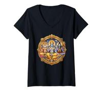 Mujer Shiva Dios hindú Trimurti Vishnu Brahma Camiseta Cuello V