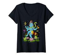 Mujer Shiva Dios Hindú Zen Yoga Meditación Hinduismo Espiritual Camiseta Cuello V