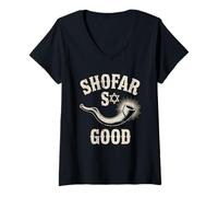 Mujer Shofar So Good Rosh Hashanah Jewish New Year Yom Kippur Elul Camiseta Cuello V