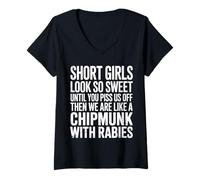 Mujer Short Girls Sweet Until We're Chipmunks with Rabies - Camiseta Cuello V